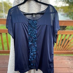 Ln., Bryant navy blue blouse